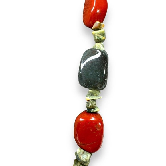 Genuine Stone Red Jasper Agate 20.5” Toggle Clasp - Picture 5 of 11